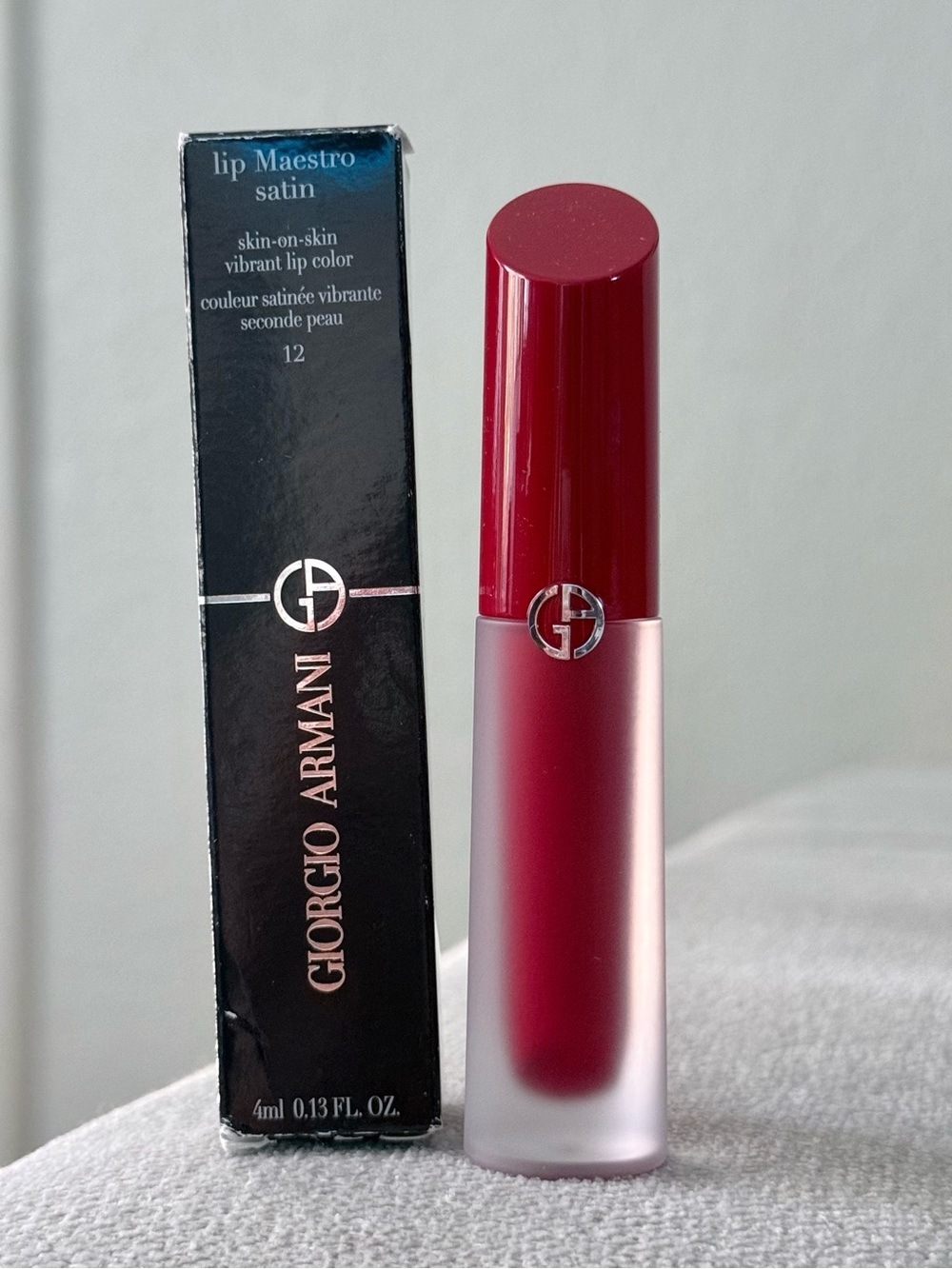 Giorgio Armani Lip Maestro Satin Liquid Lipstick — #12 (Rich Berry Red)